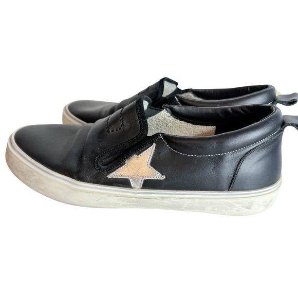 Golden Goose Hanami Black Leather Star Slip-On Sneakers Size 38 - Picture 4 of 10
